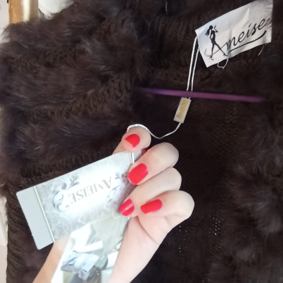 Ameise Faux Fur Knitted Vest NWT - Picture 13 of 17